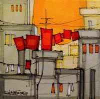 Salman Farooqi, 12 x 12 Inchc, Acrylic on Canvas, Cityscape Painting-AC-SF-107